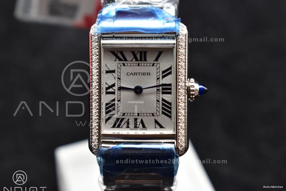 20.3mm ZipUp Ronda K11F On Bezel Bracelet Dial White Diamond Quartz With 1190 SS Tank SS Solo 1001